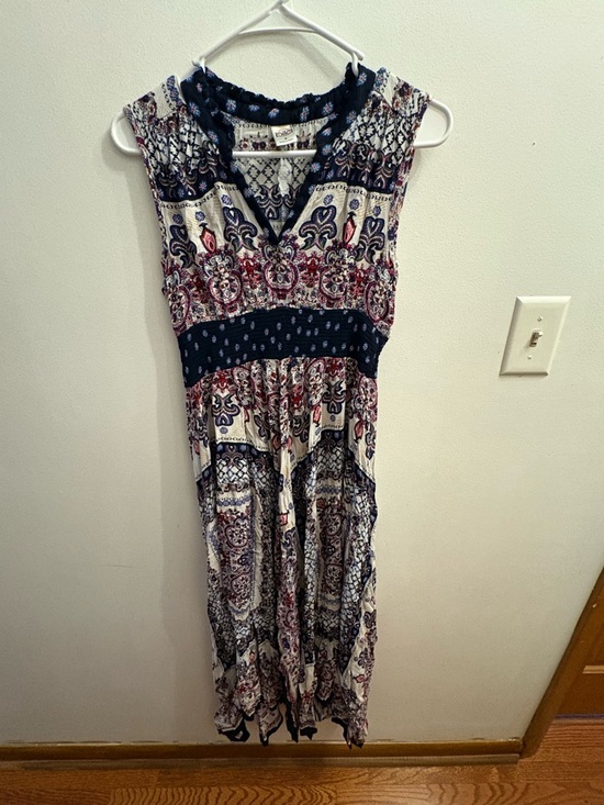 Bila Dresses & Skirts - Bohemian Maxi Dress in Navy, Cream & Red